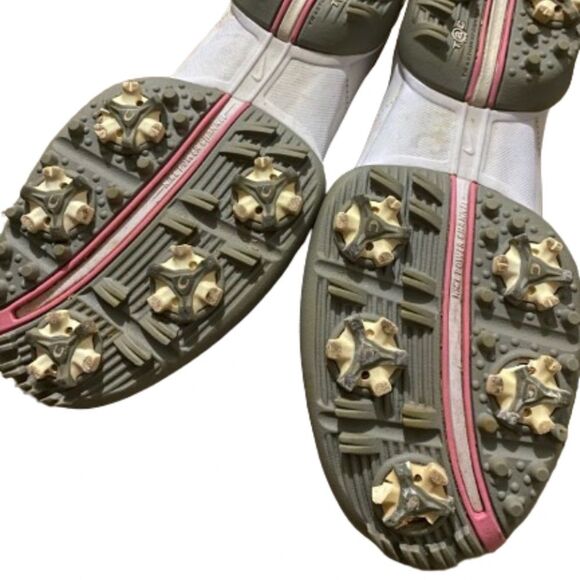 Nike WOMEN’s LACE UP WHITE GOLF SHOES w/ PINK ACCENT Sz-8.5 - Picture 10 of 11